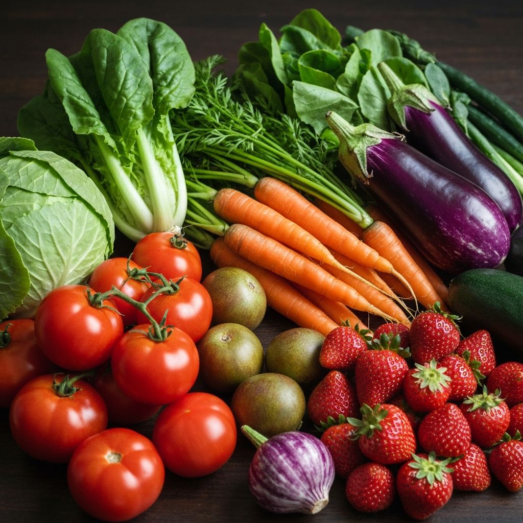 Fresh vegetables and fruits